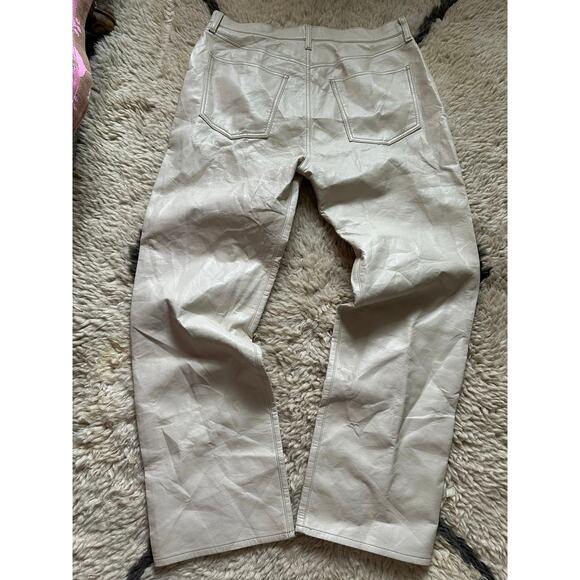 AGOLDE Recycled Leather 90's Pinch Waist Pants Powder Cream Sz 31,  $298 - Picture 11 of 16
